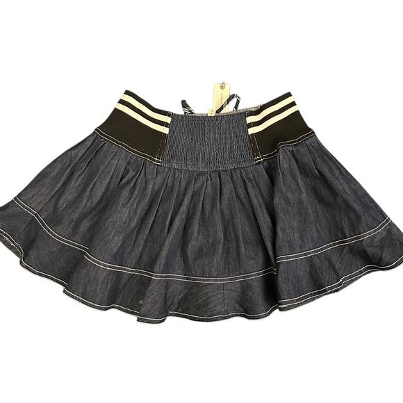 Anthropologie Pilcro Sporty Tiered Denim Mini Skirt Size Medium - Picture 6 of 16